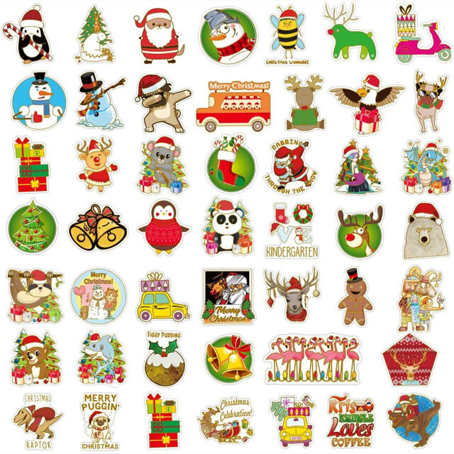 52 Unidades de Autocolantes de Natal em Vinil, Decalques Impermeáveis de PVC para Decoração de Natal por grosso for sale at factory direct price