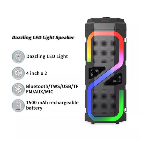 LED Bocina Bluetooth Portátil,Altavoz Inalámbrico Bluetooth