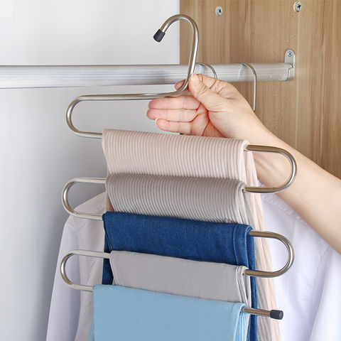 Stainless Steel Clothes Organizer  Space Saving Hangers Pants - 5 Layers  Pants - Aliexpress