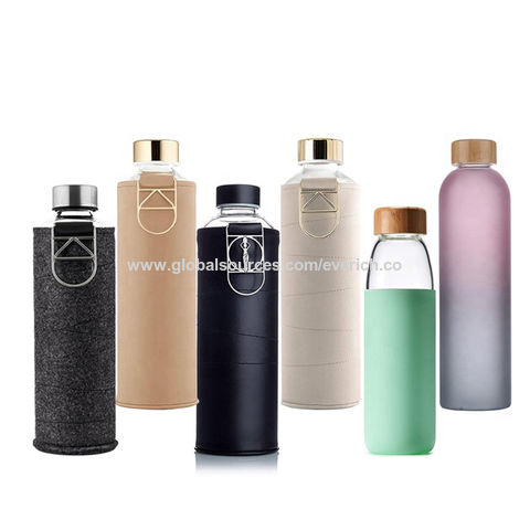 Orchard Butterfly Borosilicate Glass Water Bottle With Bamboo Lid Silicone Sleeve 600ml - View #9