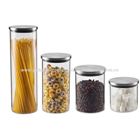 Buy Wholesale China Factory Price Food Storage Jars Glass Jars With S/s Lid  Borosilicate Glass Air Tight Bottle Set & Food Storage Jars at USD 3.95