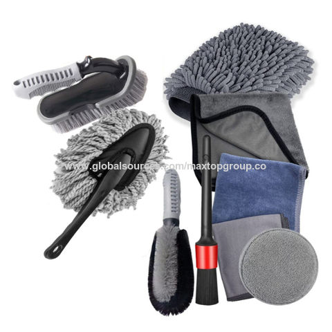 5pcs Car Detailing Brushes Set, Boars Hair Auto Car Detail Brush Kit No  Scratch