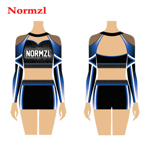 Uniforme de joie or et noir, uniforme de cheerleading personnalisé