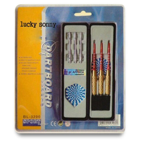 Estuche para Dardos de Latón 3 x 20g con Seis Cañas de Aluminio Reticuladas y Tres Plumas de PVC for sale at factory direct price