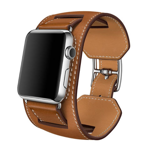 Buy Wholesale China For Apple Watch 44mm Bands Genuine Leather Band ...