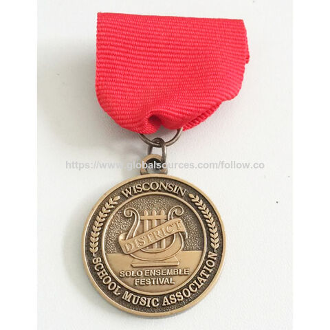 Medalha de lembrança para o Festival Solo Ensemble da Associação de Música Escolar de Wisconsin - Medalha de Honra for sale at factory direct price