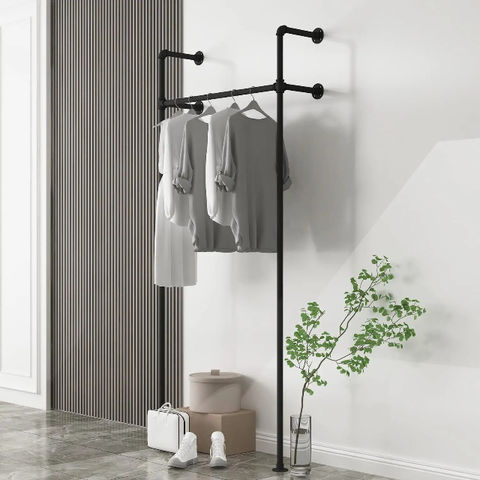 Buy Wholesale China Industrial Pipe Clothing Rack On Wall,moden Wall ...