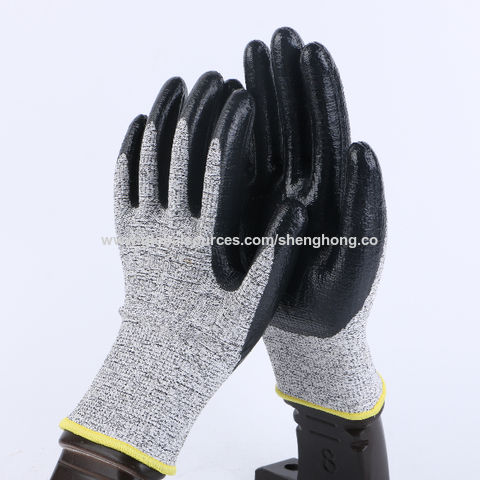 Heavy Duty Cut Resistant Gloves, UHMWPE/Steel Fiber, Nitrile