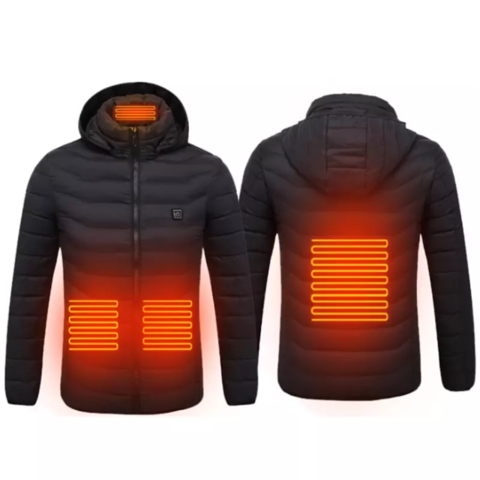 Jaket Pemanas Baterai Insulasi Tahan Angin, Tudung Lepas Pasang, Bisa Dicuci, Lengan Panjang, Slim Fit, Pemanas Luar Ruangan for sale at factory direct price