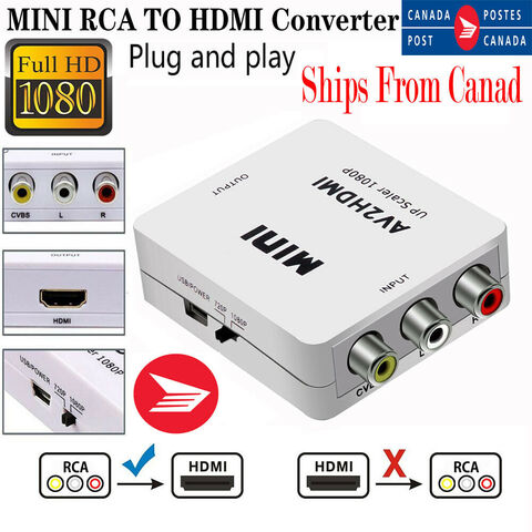 Adaptador RCA a HDMI Convertidor de Video Audio Compuesto AV para Escalador 720p 1080p for sale at factory direct price