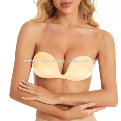 Plus Size Push Up Bras for Women Women Lift Sticky Bra Breathable Strapless  Front Button Bra Adhesive Push Up Silicone Bras for Wedding Party Backless