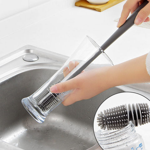 Buy Wholesale China Portable Vacuum Cup Silicone Bottle Cleaning Brush Long  Handle Tpr Silicone Glass Cleaning Brush & Cleaning Brush Long Handle at  USD 0.55