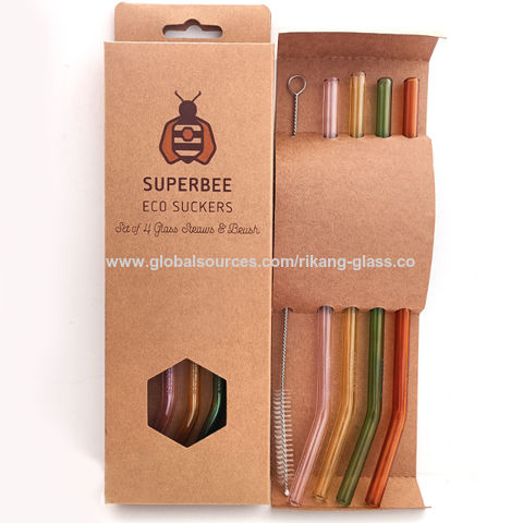 Eco Suckers - Pack of 4 Glass Straws