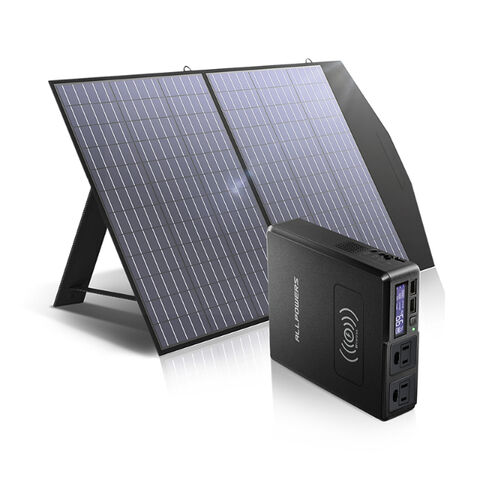 ALLPOWERS Mini Portable Power Station 300W, 288Wh/110V/78000mAh Backup  Battery Power Supply with Portable Solar Panel 100W, Foldable Solar Panel