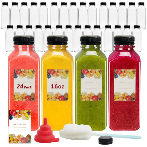 Buy Wholesale China 24pcs 16oz Plastic Bottles With Caps, Take Out 