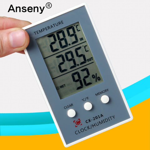 CX-201A LCD Digital Indoor Outdoor Thermometer Indoor Hygrometer