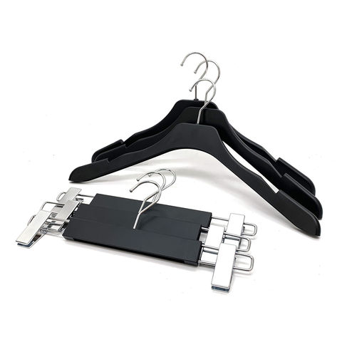 Buy Wholesale China Custom Plastic Trousers Hanger With Flat Clips Women  Size For Skirts Pants Shop Display Black & Custom Plastic Hanger at USD 0.4