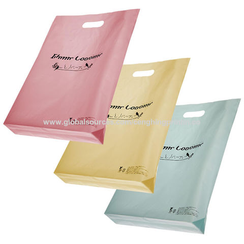 Custom poly bag soft loop handles LDPE/HDPE Shopping clear plastic bag for  clothing packaging - AliExpress