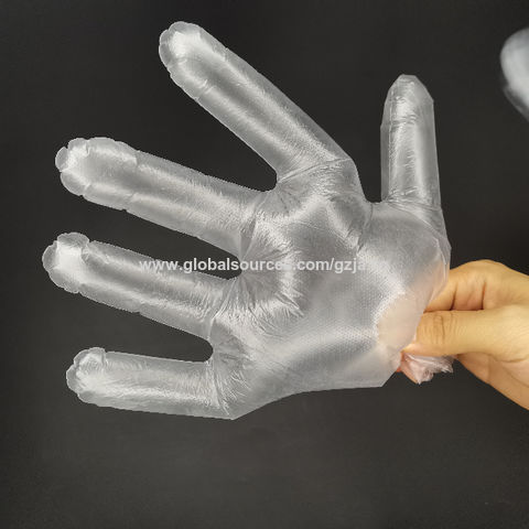 500 guantes desechables de plástico transparente, guantes de trabajo de  polietileno desechables industriales transparentes para cocina, limpieza