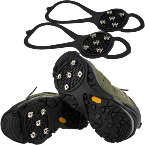Precision Ice And Snow Traction Cleats Ramponi Antiscivolo Per Scarpe, Ghiaccio E Neve, 12 Punte, Taglia Unica