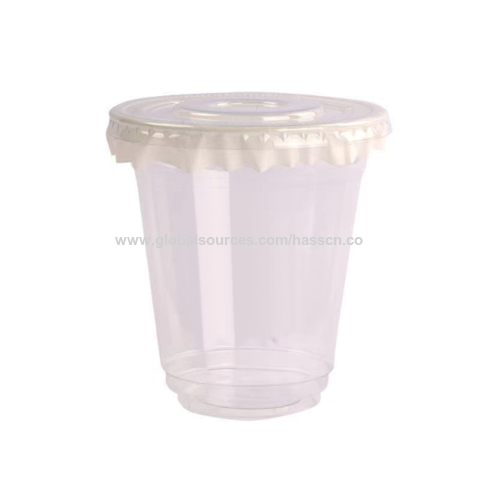 I00000 100PCS Gold Plastic Cups,10 oz Clear Plastic Cups with Gold