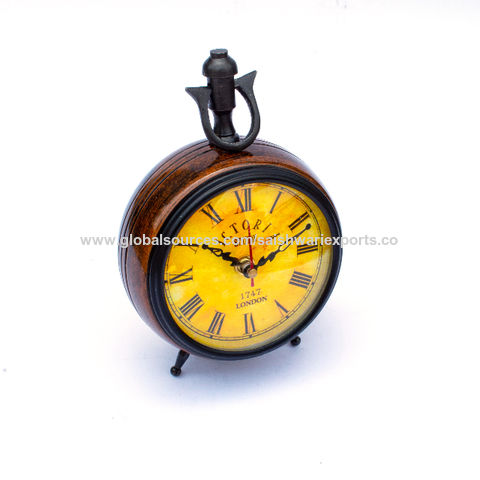 Buy Wholesale India Wooden Mdf Nautical Analog Quartz Desk Table Clock ...