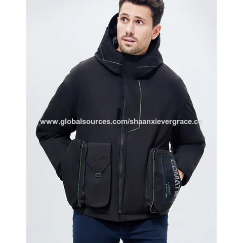 Windproof Magnetic Snap Goose Down Jacket