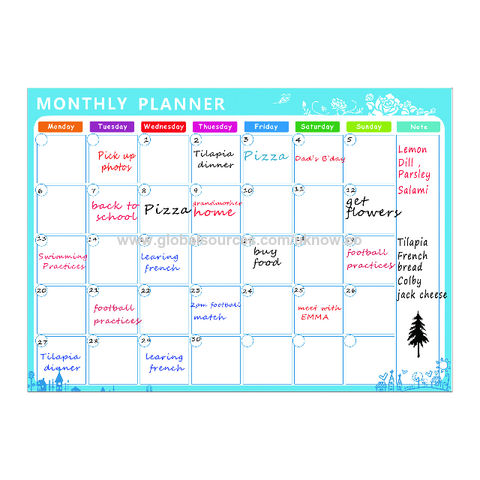 Buy Wholesale China Memo Boards, A3 Magnetic Schedule Monthly