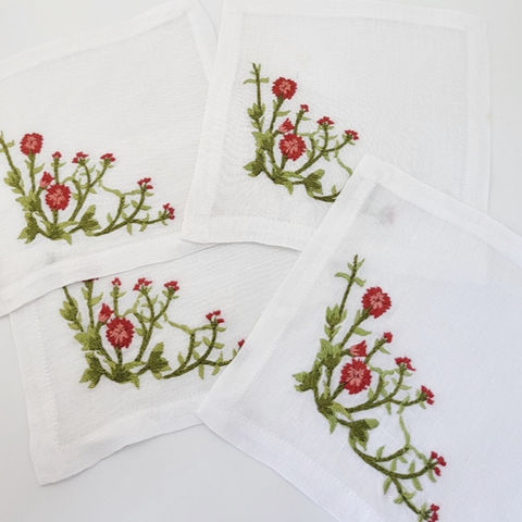 Buy Wholesale Vietnam Embroidery Carnation Coaster 6x6