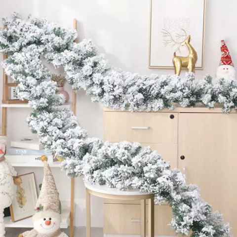 Christmas Wreath Artificial White Snowy Indoor Wreath Decor Party