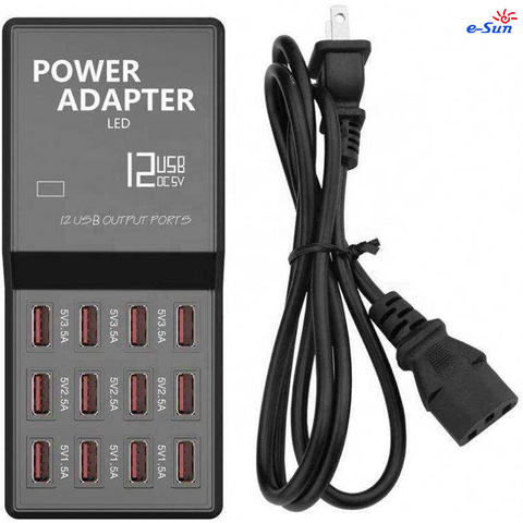 Multifunktionsladegeräte 60W 12 Port 5V 2.5A Wandladegerät mit 1.2M AC-Kabel