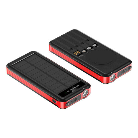 Cargador solar OEM para teléfonos móviles, batería externa de 10000 mAh con cable integrado y carga inalámbrica for sale at factory direct price