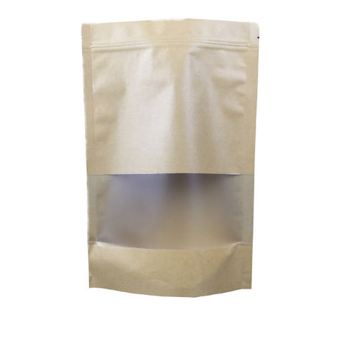 Plain Compound Paper Plastic Pouch With Frosted Window Food Paper