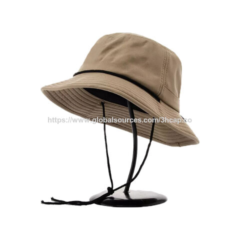 Chapeaux de pêcheur unis réglables pour l'extérieur, coupe-vent, personnalisés, vierges, avec corde, chapeaux de seau avec cordons for sale at factory direct price