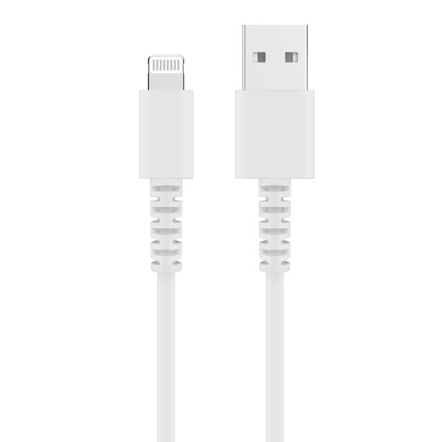 كابل USB أبيض لجهاز آيفون بطول 1 متر للمزامنة والشحن