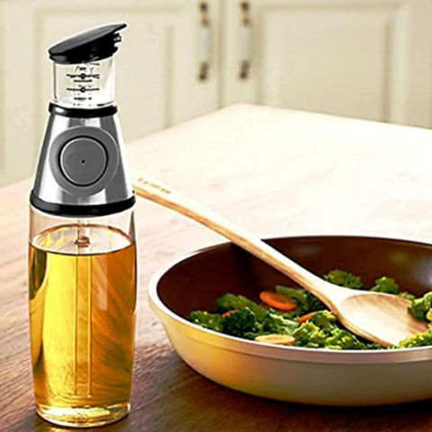 Dispensador de aceite de oliva de 200 ml, dispensador de aceite de botella  de spray portátil transparente de grado alimenticio, botella de vinagre