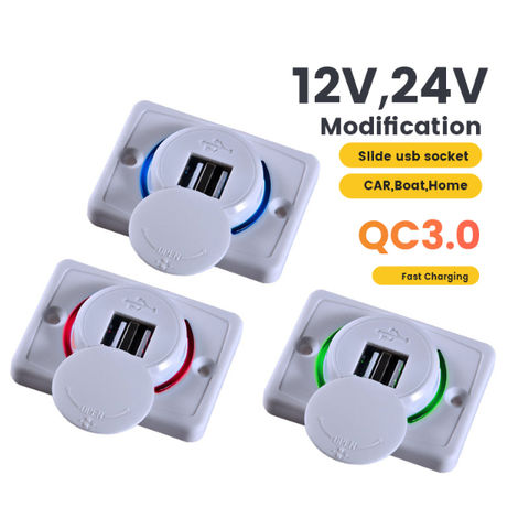 12V 3.1A Dual USB Car Charger 2 Port Adapter Power Socket Charging Panel  Mount