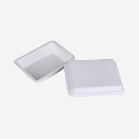 Embalaje de comida rápida, caja de alimentos de bagazo, desechable y biodegradable
