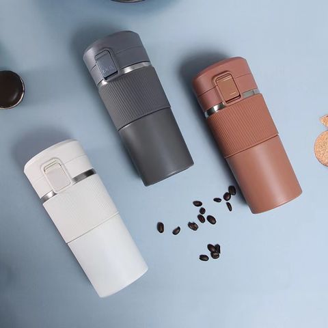 Termo de acero inoxidable al vacío, taza para coche, filtro de viaje al aire libre, taza de café portátil, termo con tapa de resorte. for sale at factory direct price