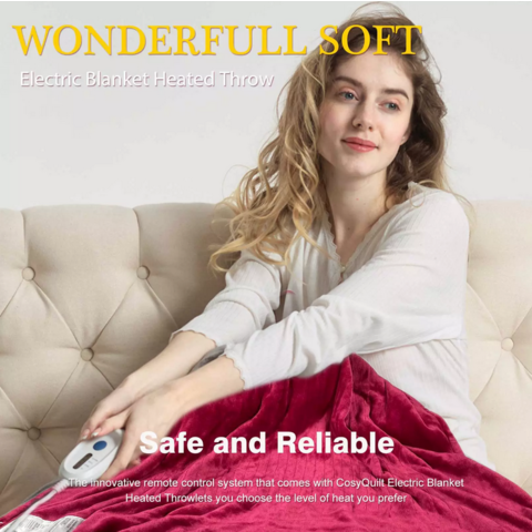 Buy Wholesale China Texpro Heated Throw Electric Blanket 5 Heating ...