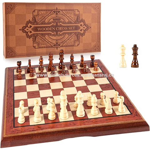 Buy Wholesale India Wooden Chess Set High Quality Folding Chess Board  Standard Level Professional Use With Customization Of Logo Design And Size  & Wooden Chess Play Board Set at USD 7