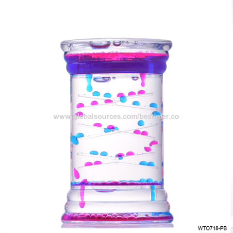 Mesa de juguete espiral de movimiento líquido agua arena gel plástico reloj de arena líquido temporizador para juegos sensoriales