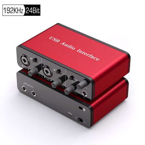 Interfaz de audio USB+48V Phantom Power 24Bit/192kHz para grabación de  podcasting y transmisión de latencia ultra baja Plug and Play Interafce de