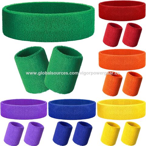 Sweat Headband Men 18 Pcs Sweatbands Headband Wristband Set
