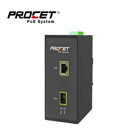 Buy Wholesale China Industrial 60w Poe Injector Procet Fiber Din Rail ...