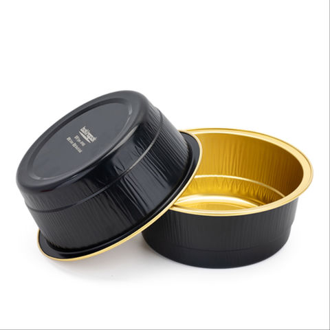 Buy Wholesale China Black Gold Aluminum Foil Baking Cups With Lids Food ...