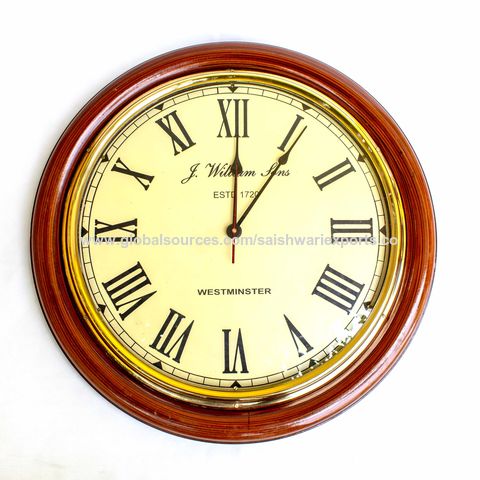 Buy Wholesale India 24" Wooden Mdf Glass Home Office Brass Ring Clock ...