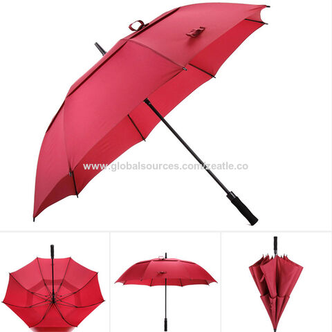 مظلة جولف أوتوماتيكية بفتحة مزدوجة وغطاء بتهوية ومقاومة للرياح for sale at factory direct price