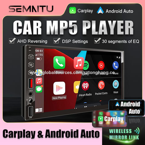 Moniteur à écran tactile de 7 pouces pour Apple Carplayer et Android Auto  Lecteur multimédia stéréo de voiture à deux haut-parleurs intégrés avec