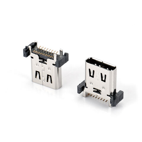 USB C Typ Stecker 16PIN Vertikale Montage Gehäuse Buchse USB 2.0 Halter Adapter